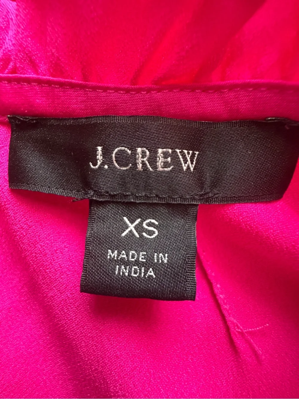 J. Crew Hot Pink Ruffle-Trim High Neck Blouse